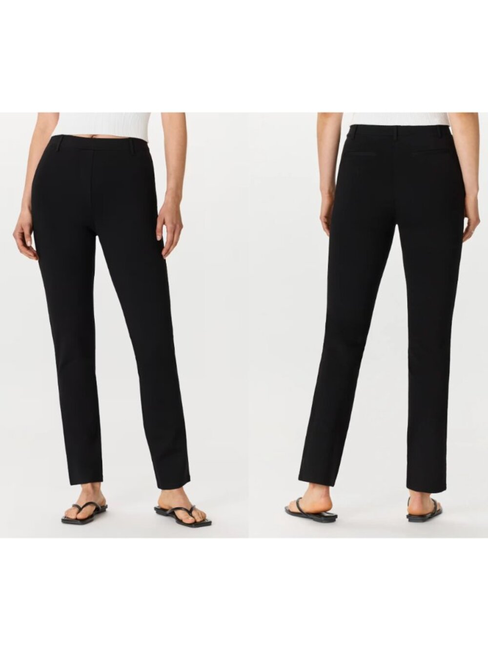 Quince Stretch Crepe Ankle Pants Black Size 8 Work Office School Minimalist - Picture 8 of 8